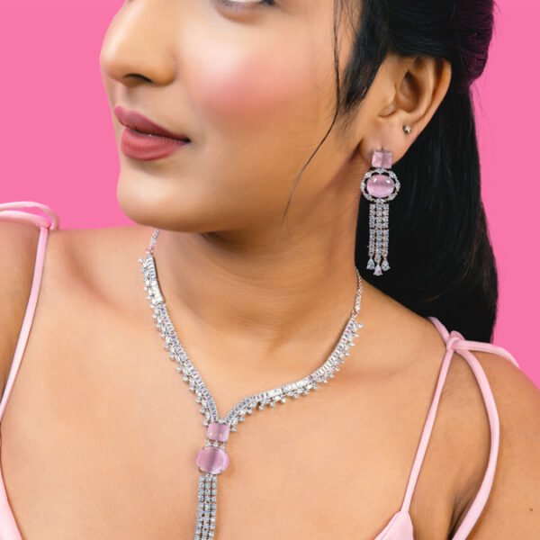 Rose gold necklace with CZ