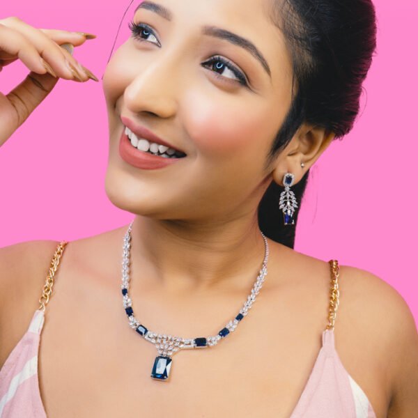 Gold bridal necklace with CZ artificial jewellery