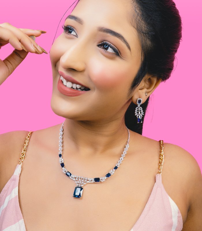 39 Gold bridal necklace with CZ artificial jewellery