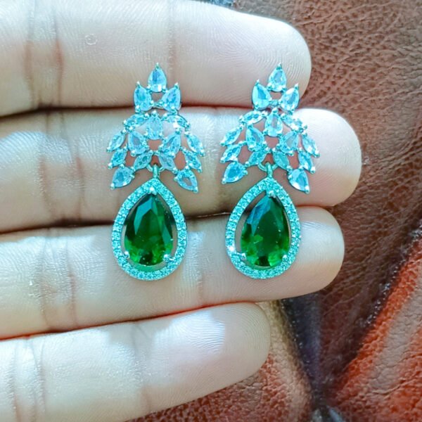 Multicolor CZ cluster earrings manufacturer India