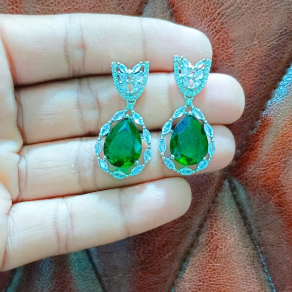 Emerald earrings artificial jewelry producer