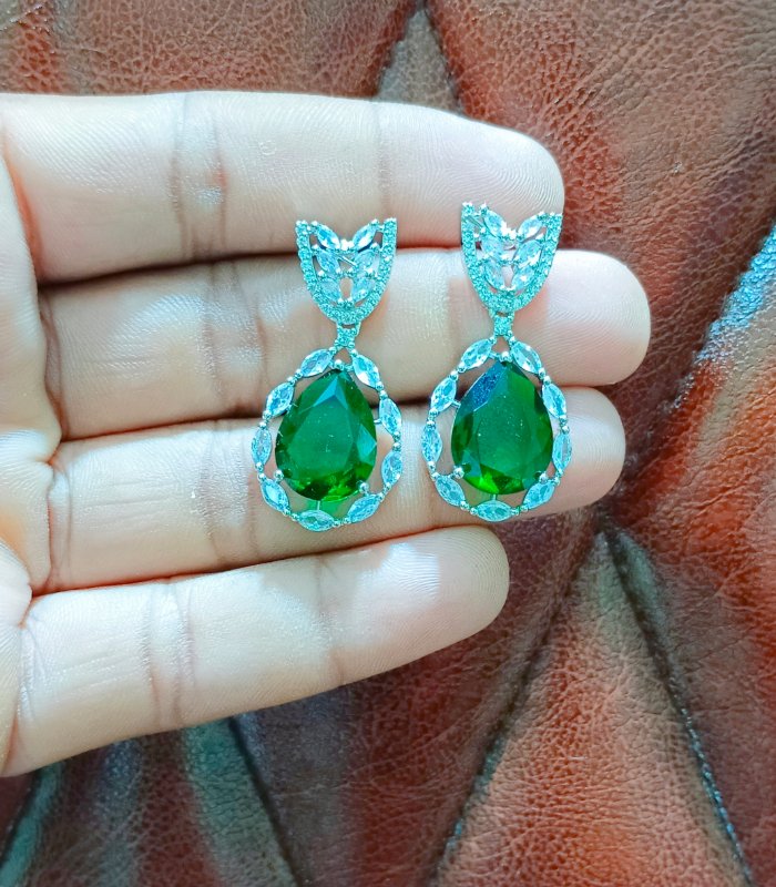 Emerald earrings artificial jewelry producer