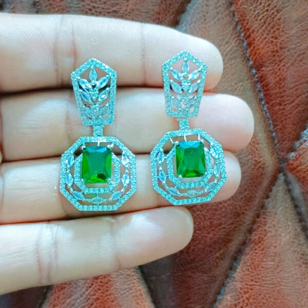 Green onyx earrings imitation jewelry India