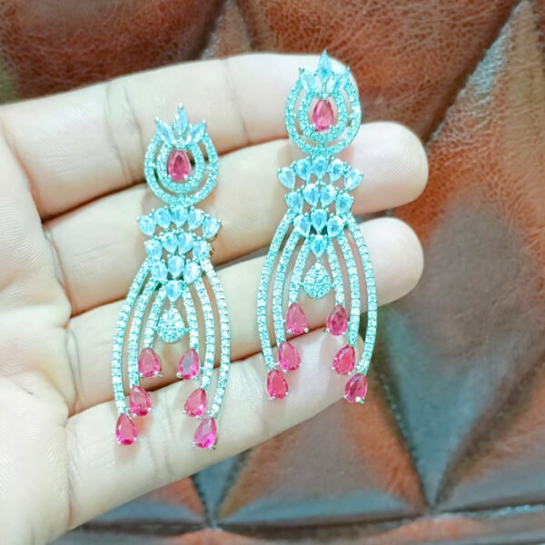 Black CZ statement earrings bulk export