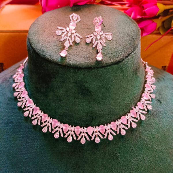 Elegant CZ Necklace Set | American Diamond Bridal & Party Jewelry in Bulk