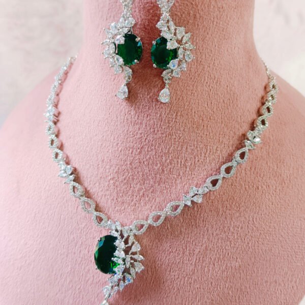 Baby pink rose gold choker with zircon stones