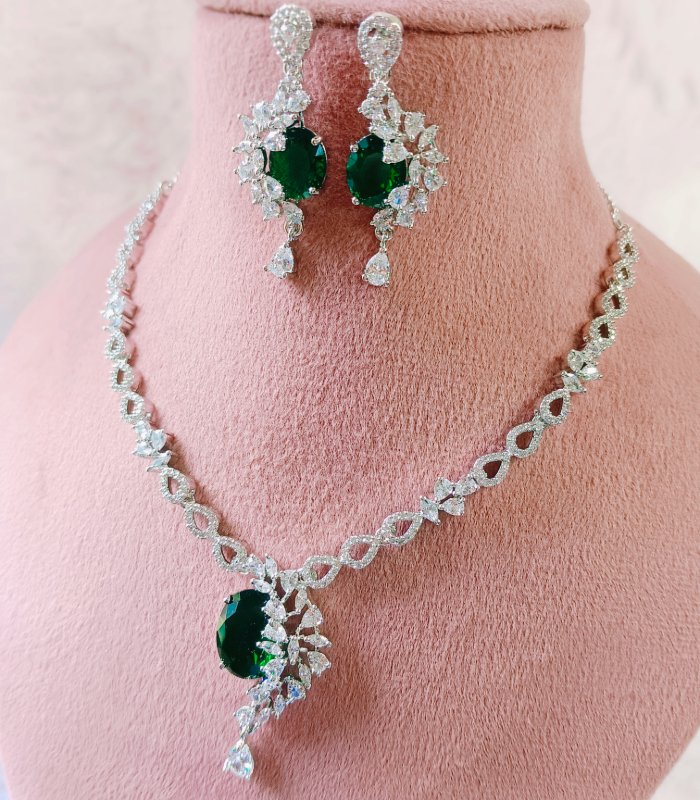 Baby pink rose gold choker with zircon stones