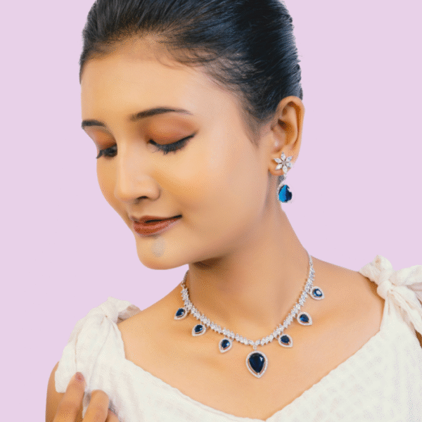 Sapphire artificial jewelry set for importers