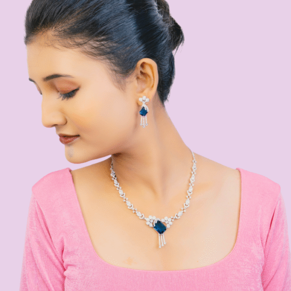 Blue gemstone artificial necklace exporter India