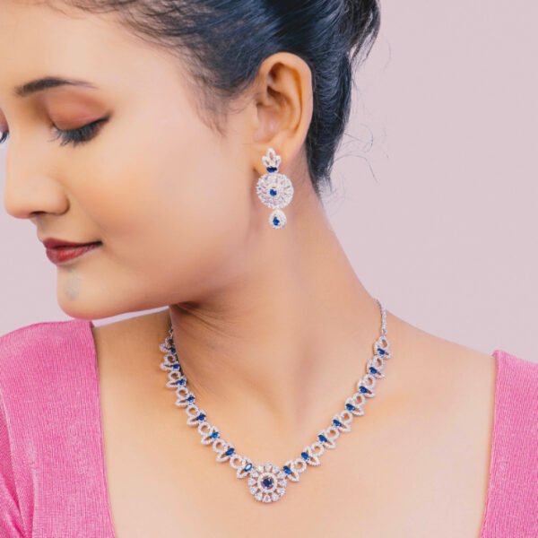 18kt Gold Plated American Diamond Necklace Set – Direct Factory Price Jewelry Manufacturer