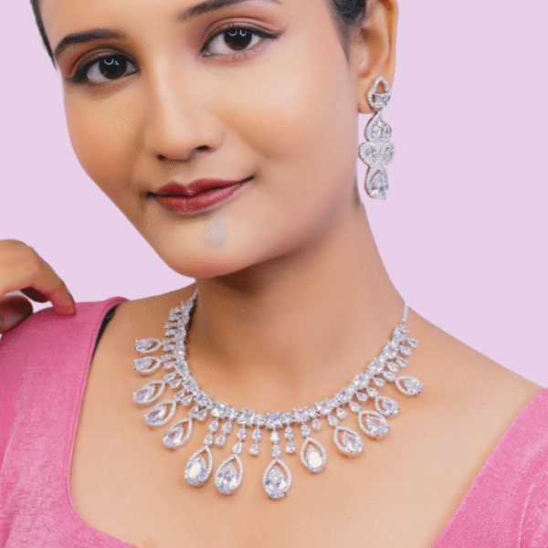 Wholesale CZ artificial necklace earrings set