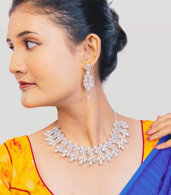 White stone CZ necklace wholesale jewelry