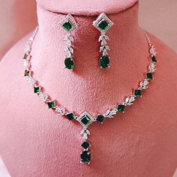 Sapphire Blue Bridal Necklace Set – Trusted Manufacturer of CZ Cubic Zirconia Jewellery for Export