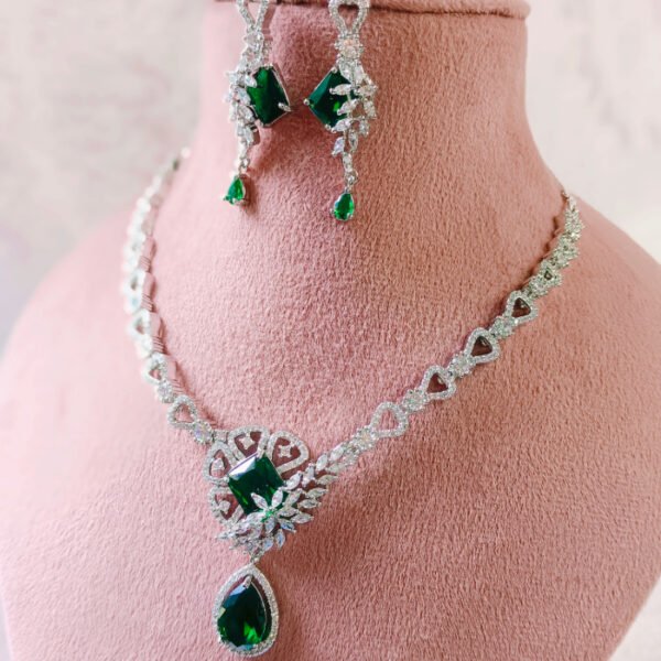 Dual Plated Gold & Rhodium American Diamond Necklace – Factory Direct Manufacturer for Global Buyers