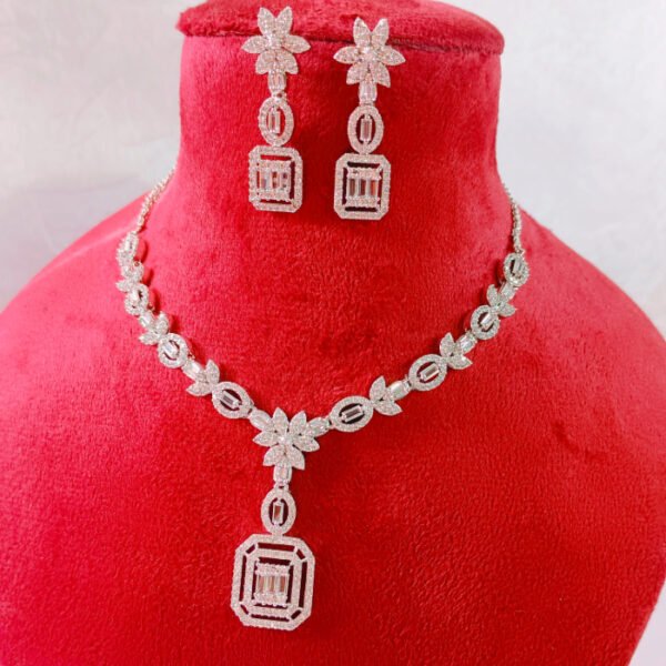 Dual-Tone Gold & Rhodium CZ Necklace – Global Designer Jewellery Export