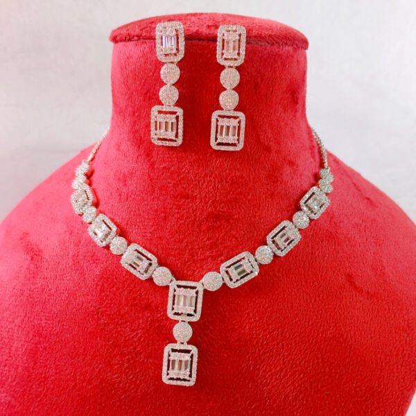 Rose Gold Floral CZ Necklace – Global Export Artificial Jewellery