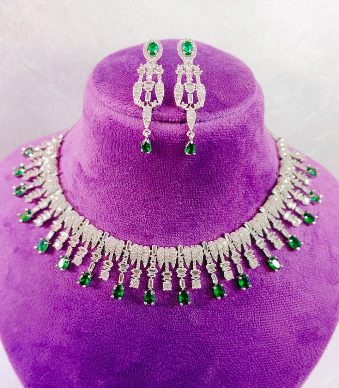 Emerald ethnic necklace set artificial jewelry export