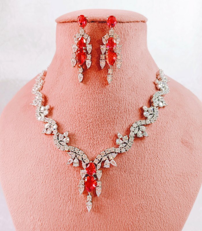 Indian ruby stone necklace exporter