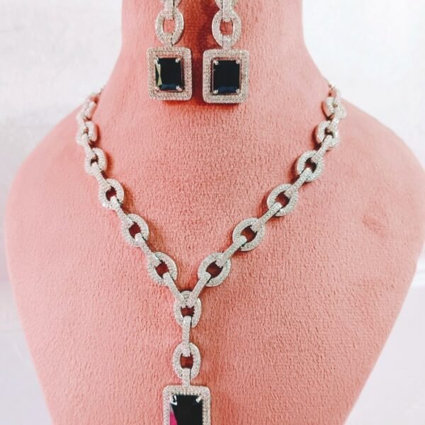 Sapphire blue artificial necklace set wholesale